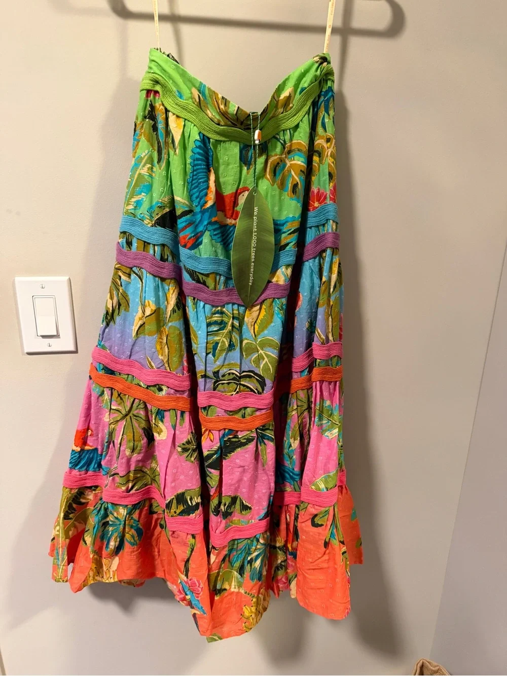 Farm RIO ombré forest midi maxi skirt XS